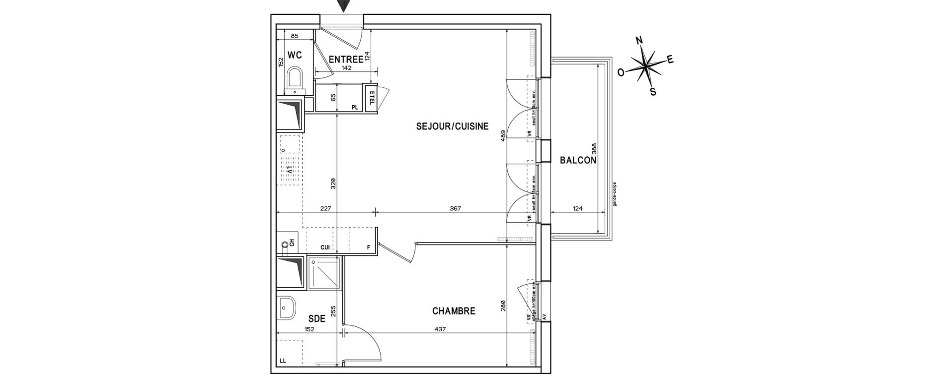 Appartement T2 de 43,94 m2 &agrave; Melun Centre
