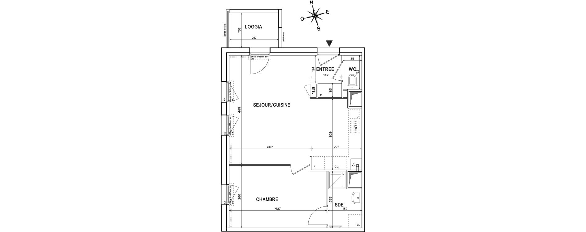 Appartement T2 de 43,94 m2 &agrave; Melun Centre