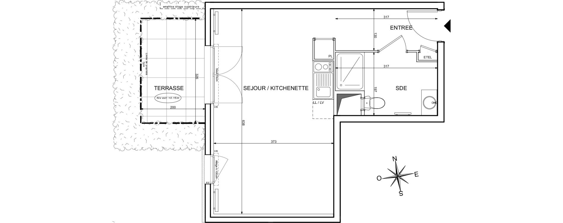 Appartement T1 de 33,25 m2 &agrave; Melun Centre