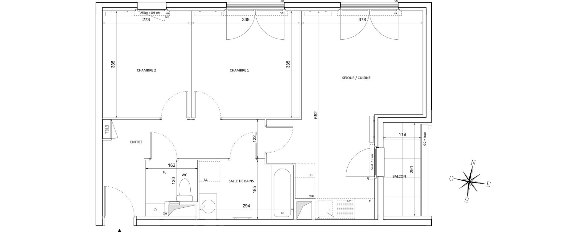 Appartement T3 de 57,82 m2 &agrave; Melun Centre