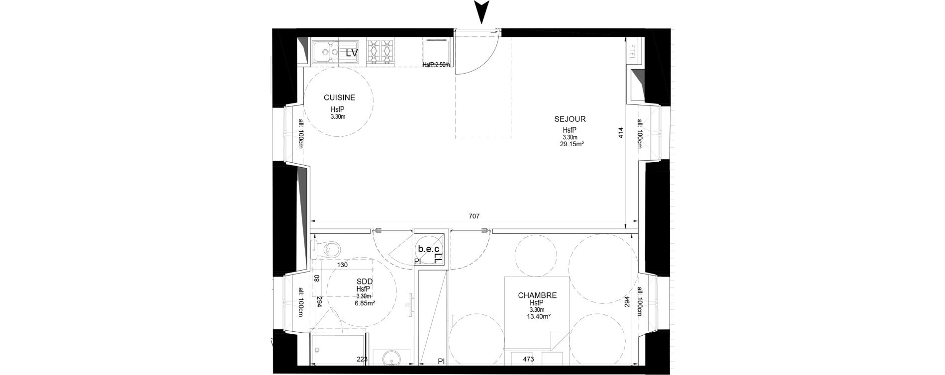 Appartement T2 de 49,40 m2 &agrave; Melun Centre