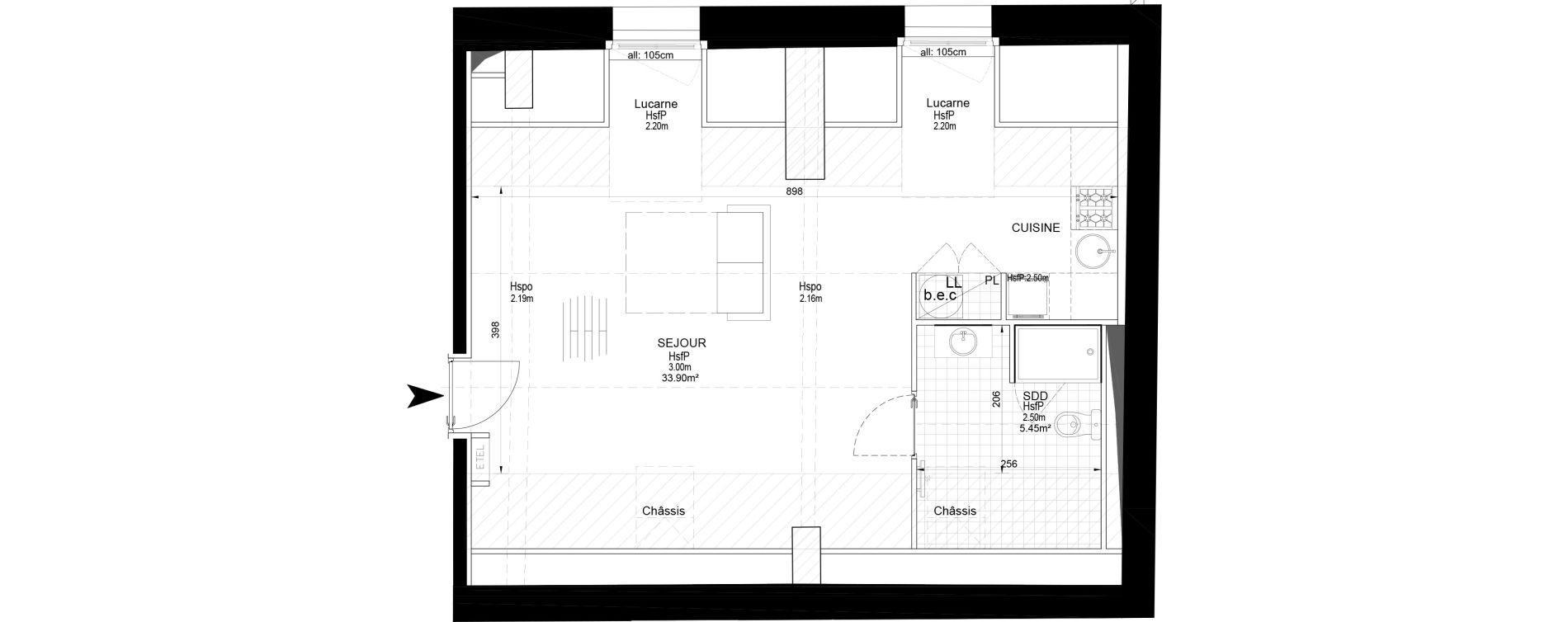 Appartement T1 de 39,35 m2 &agrave; Melun Centre