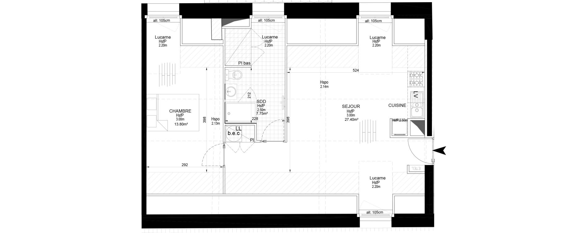Appartement T2 de 39,35 m2 &agrave; Melun Centre