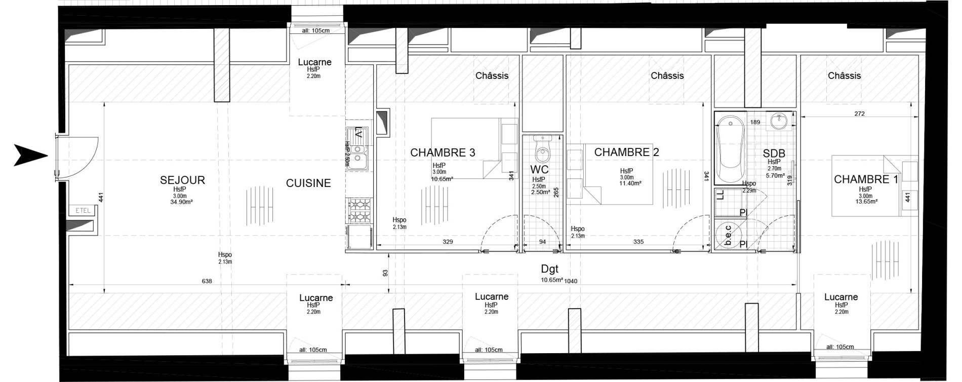 Appartement T4 de 89,45 m2 &agrave; Melun Centre