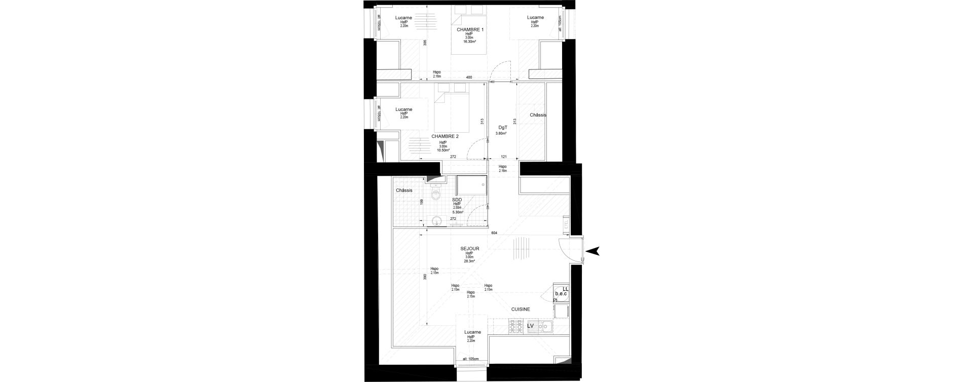 Appartement T3 de 64,20 m2 &agrave; Melun Centre
