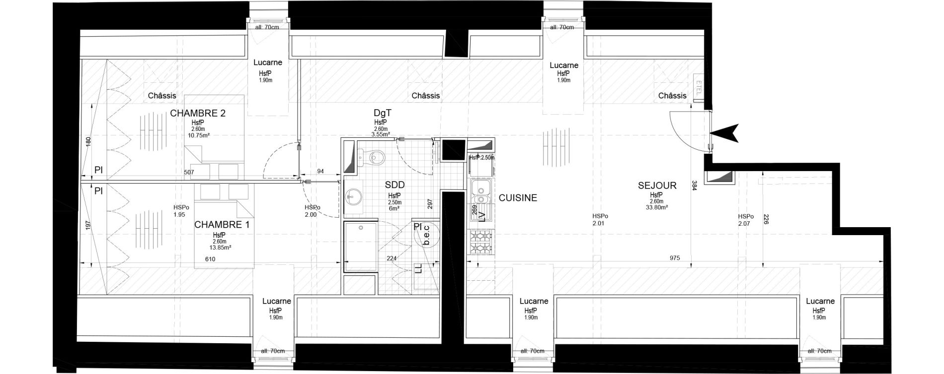 Appartement T3 de 67,95 m2 &agrave; Melun Centre