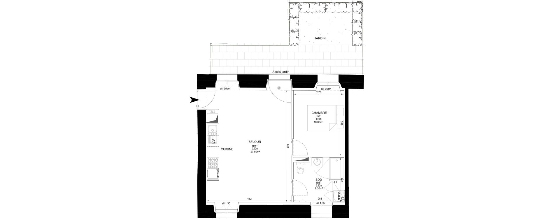 Appartement T2 de 44,10 m2 &agrave; Melun Centre