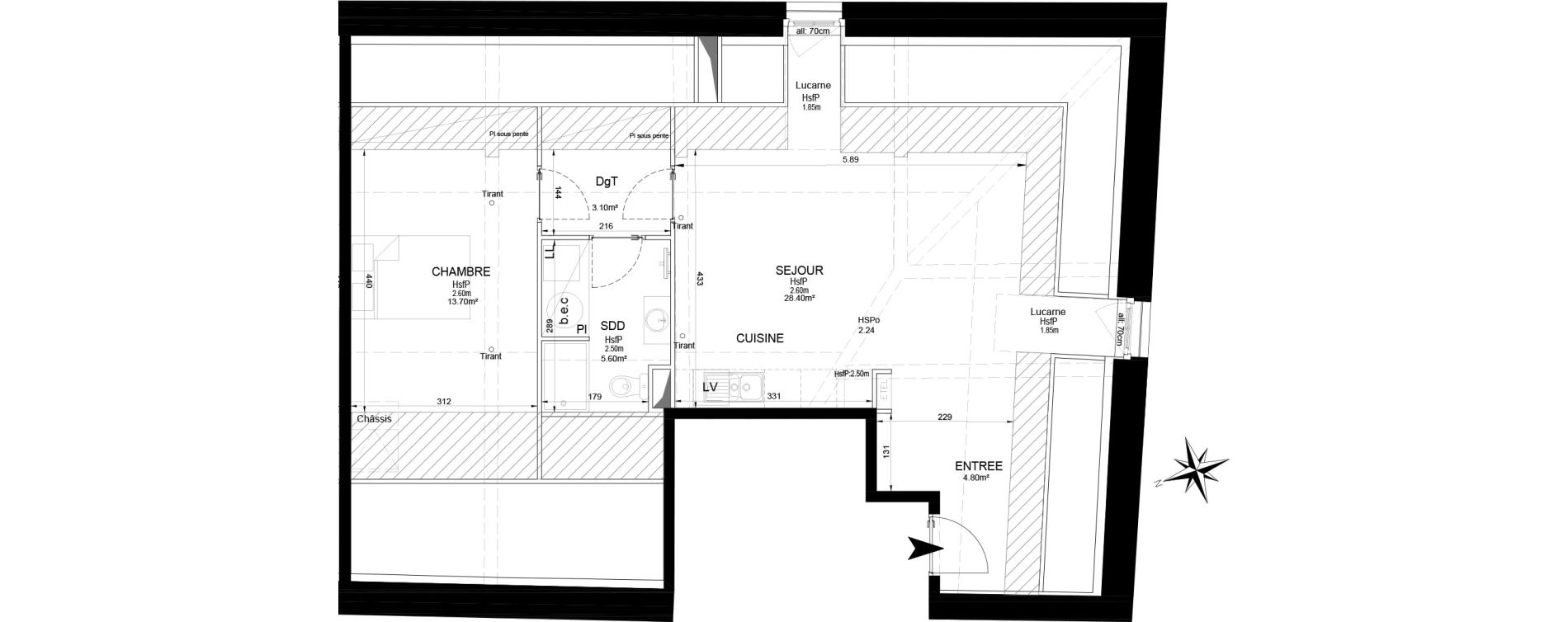 Appartement T2 de 55,60 m2 &agrave; Melun Centre