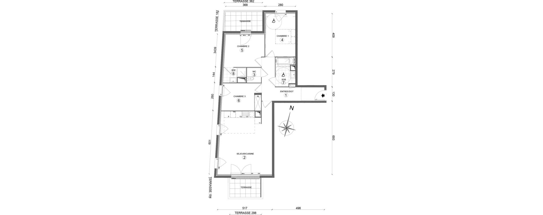 Appartement T4 de 83,55 m2 &agrave; Melun Woodi