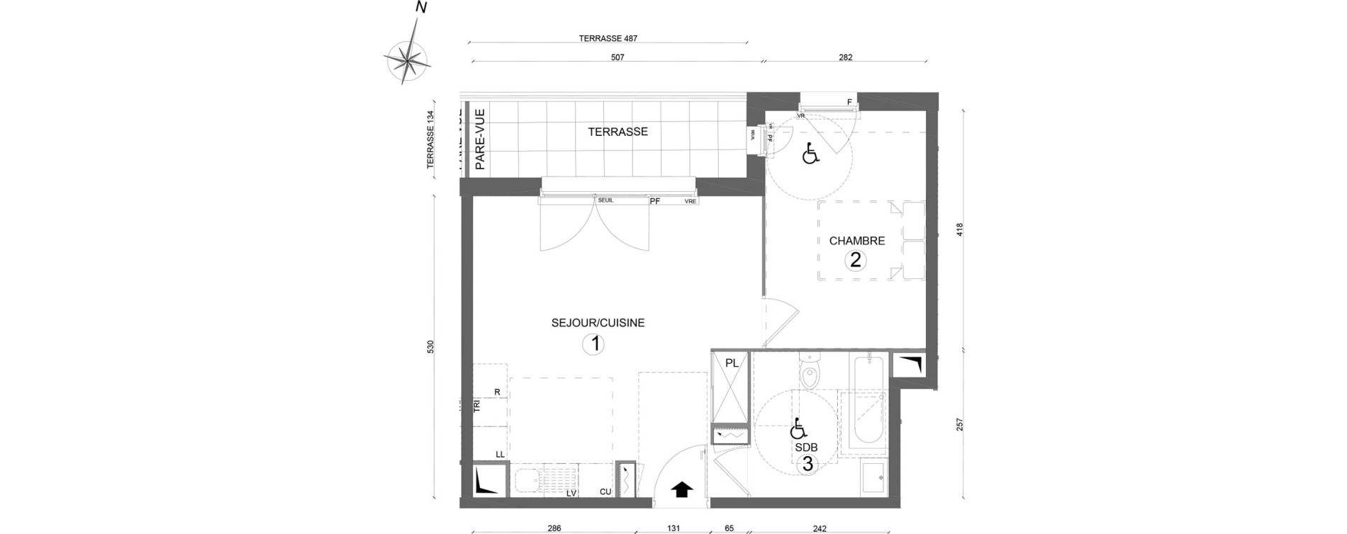 Appartement T2 de 43,25 m2 &agrave; Melun Woodi