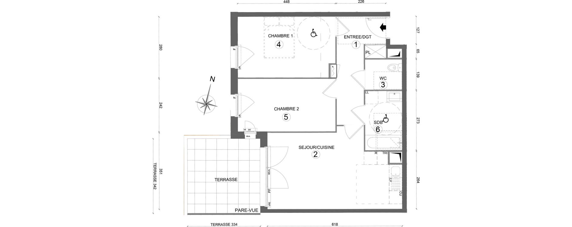 Appartement T3 de 58,50 m2 &agrave; Melun Woodi