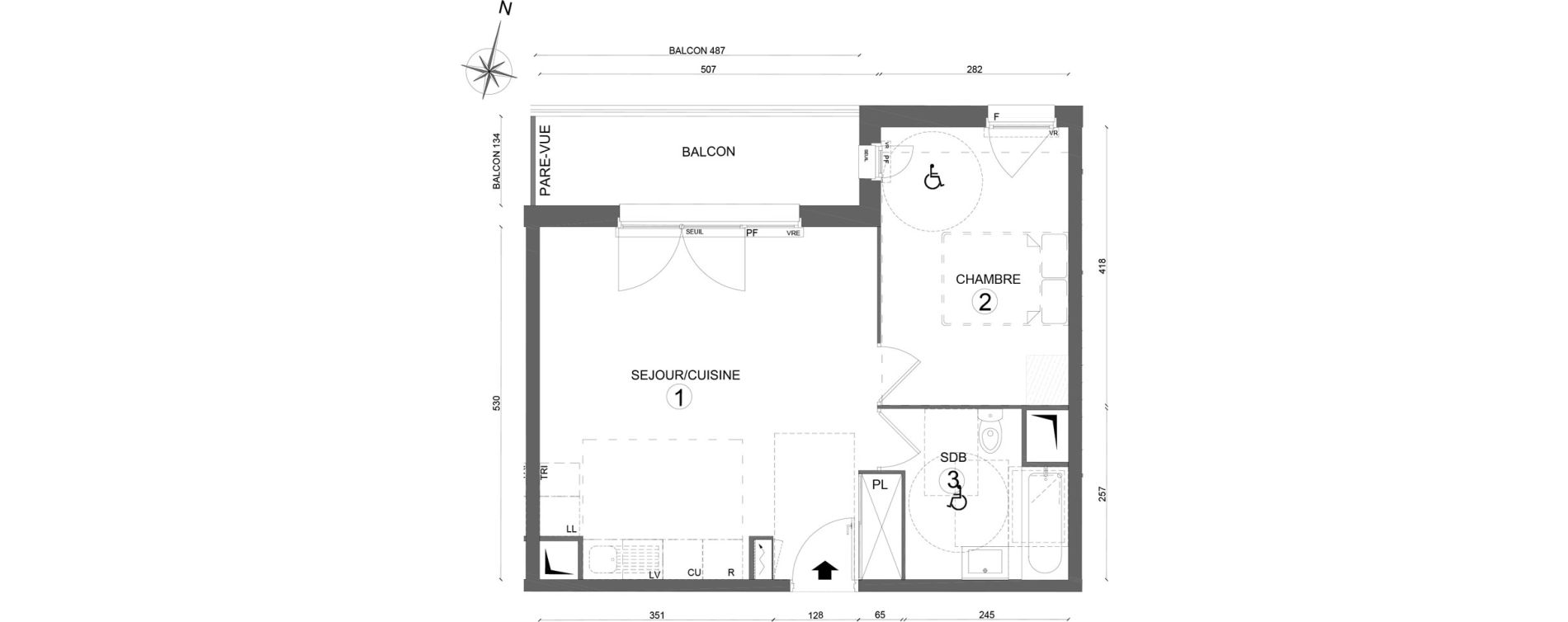 Appartement T2 de 44,55 m2 &agrave; Melun Woodi