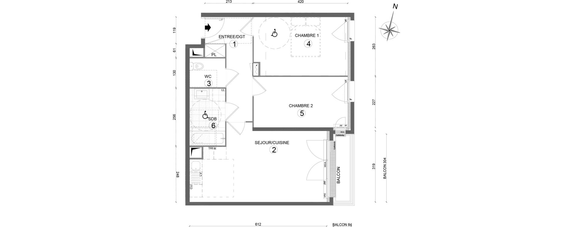 Appartement T3 de 59,30 m2 &agrave; Melun Woodi