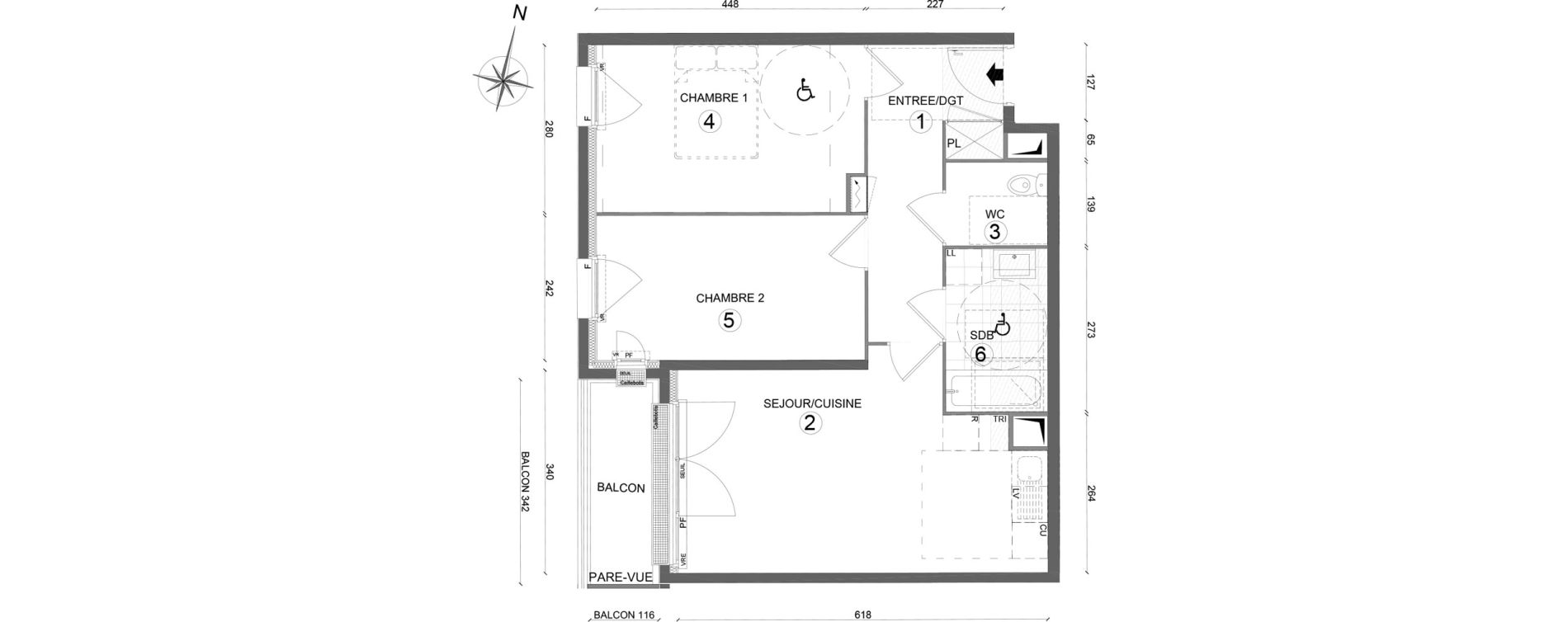 Appartement T3 de 58,15 m2 &agrave; Melun Woodi