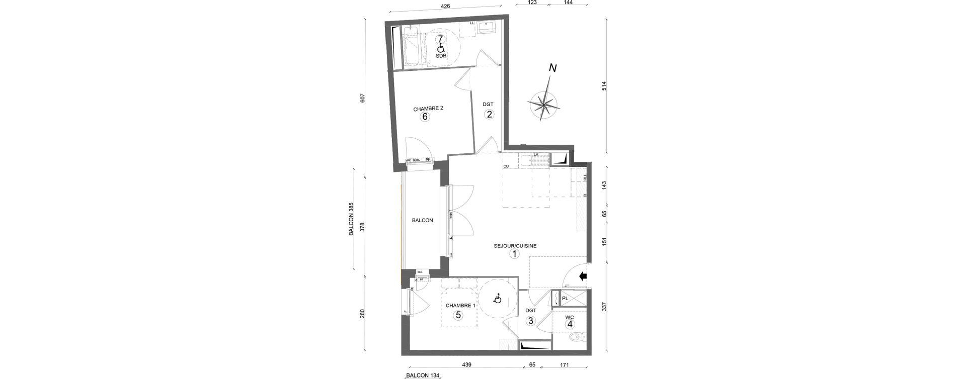 Appartement T3 de 62,60 m2 &agrave; Melun Woodi