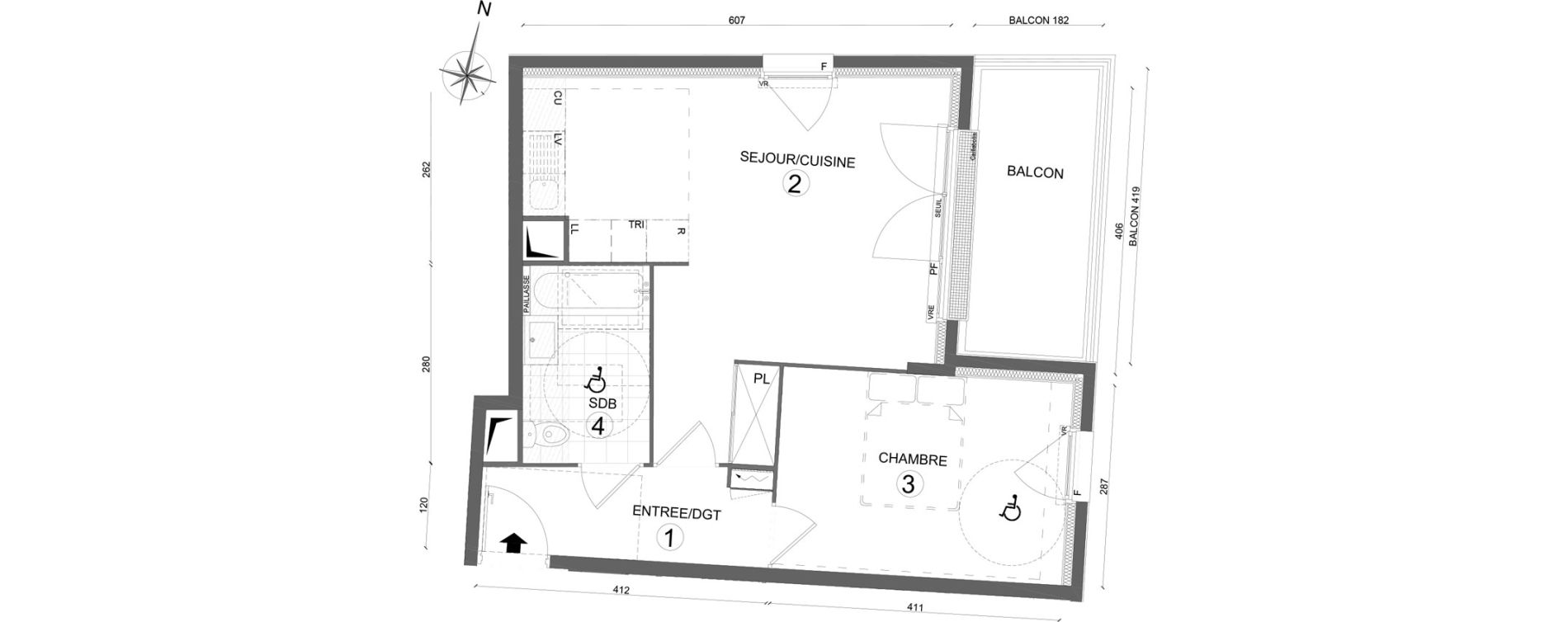 Appartement T2 de 45,60 m2 &agrave; Melun Woodi