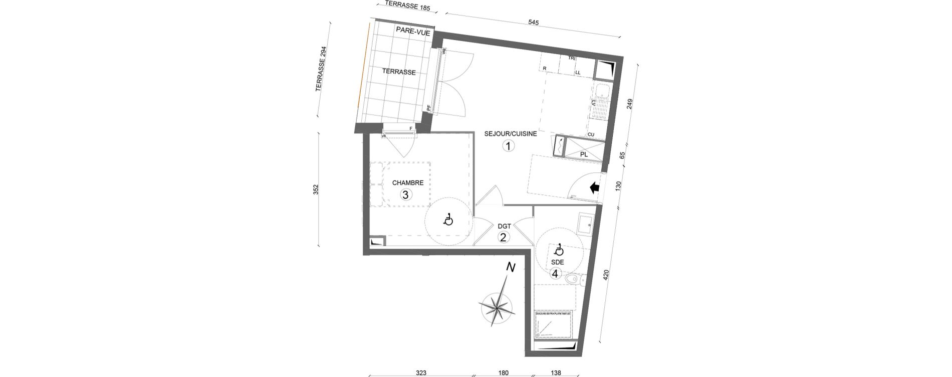 Appartement T2 de 42,60 m2 &agrave; Melun Woodi