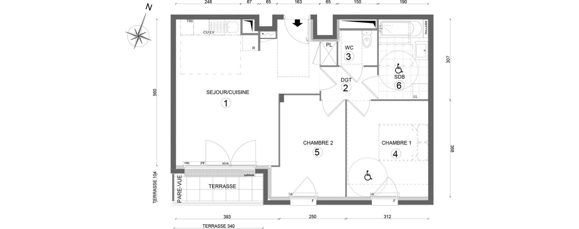 Appartement T3 de 57,70 m2 &agrave; Melun Woodi