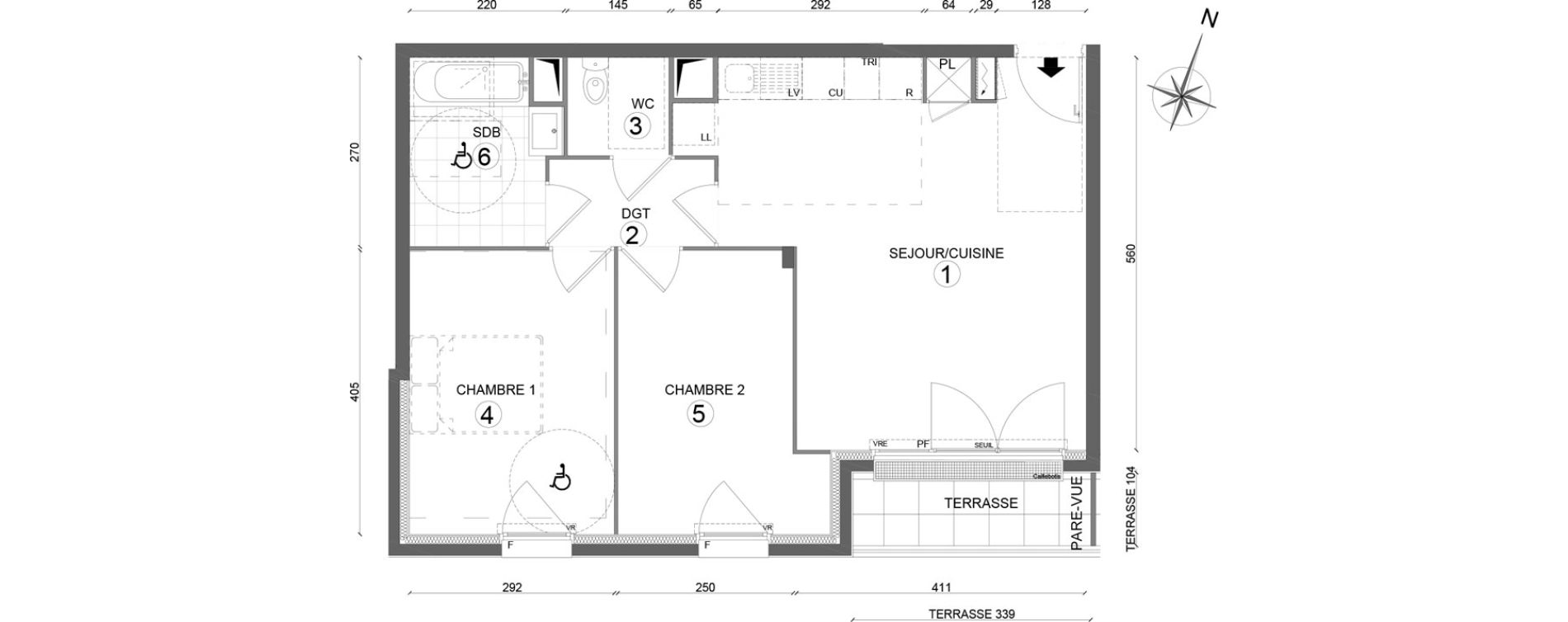 Appartement T3 de 59,10 m2 &agrave; Melun Woodi