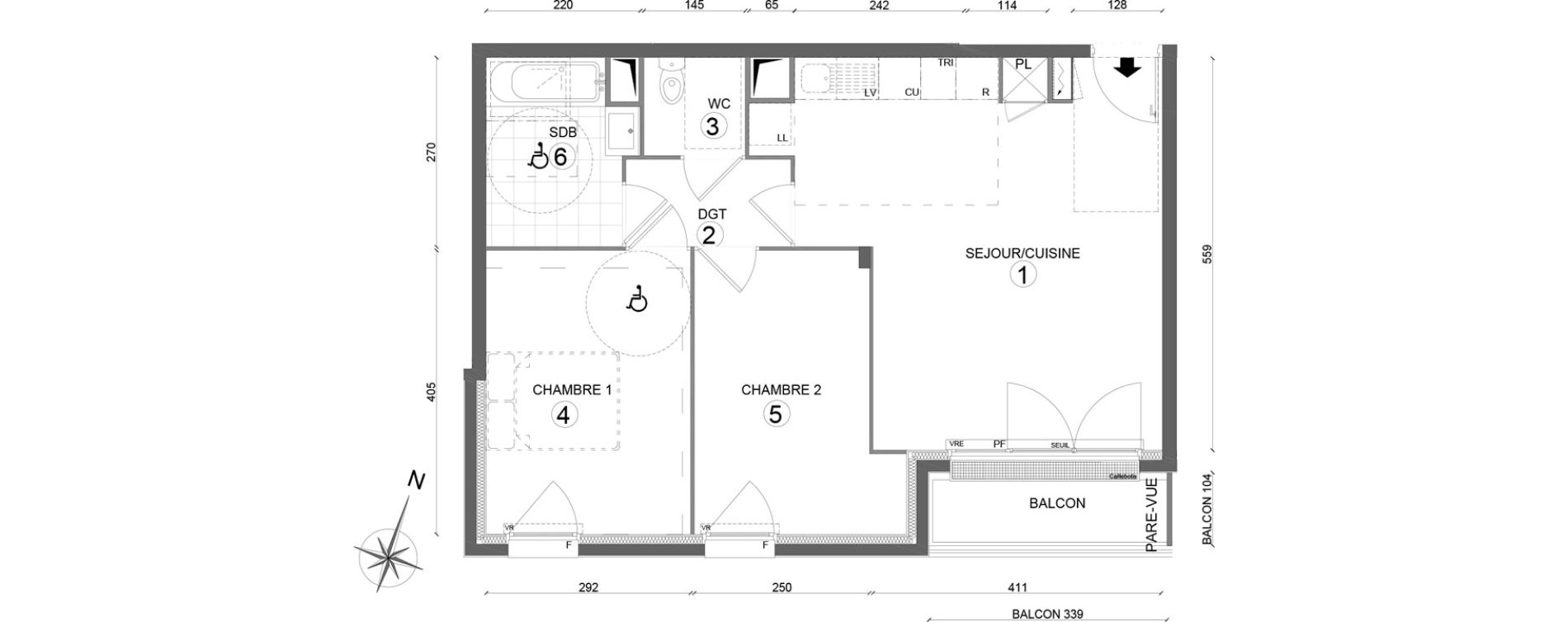 Appartement T3 de 59,10 m2 &agrave; Melun Woodi