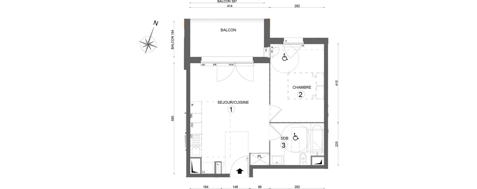 Appartement T2 de 40,15 m2 &agrave; Melun Woodi