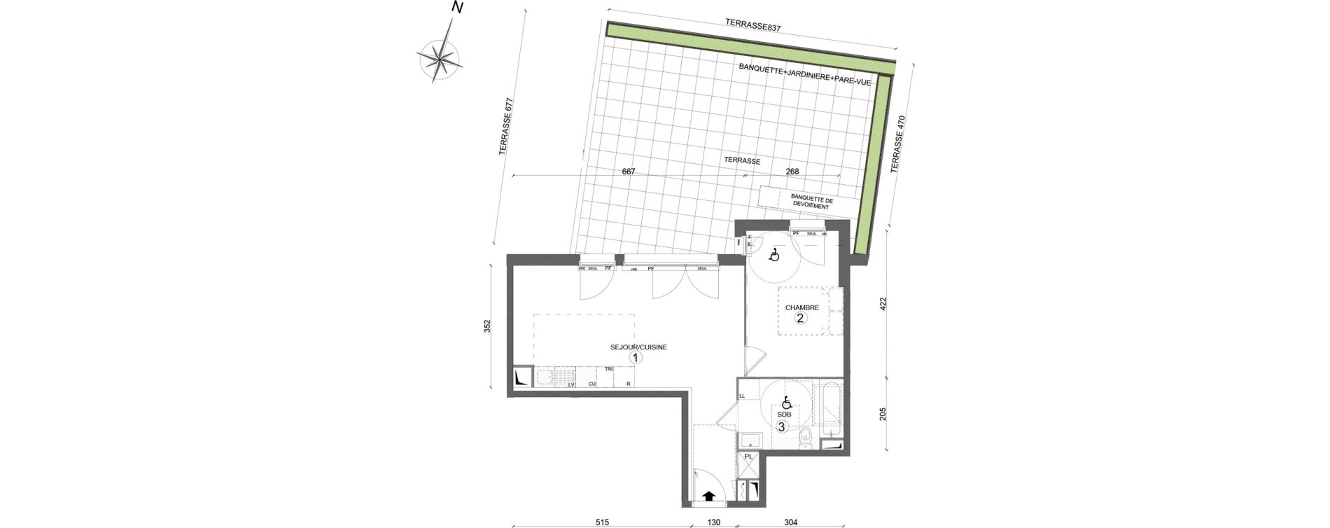 Appartement T2 de 45,45 m2 &agrave; Melun Woodi