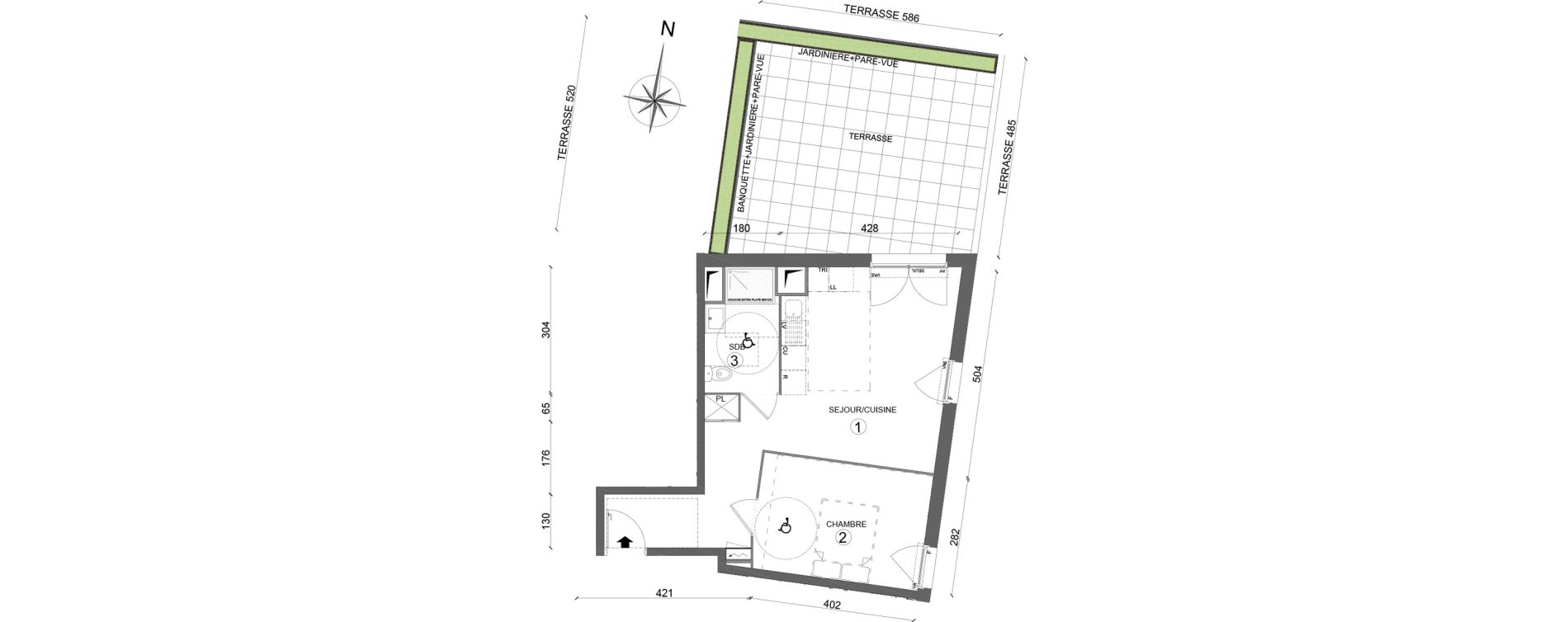 Appartement T2 de 43,85 m2 &agrave; Melun Woodi