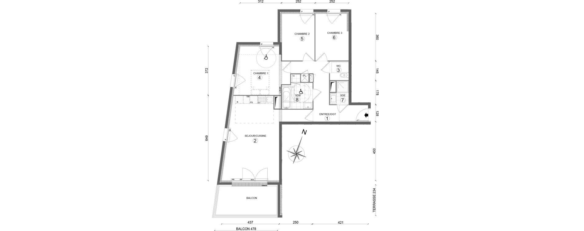 Appartement T4 de 79,65 m2 &agrave; Melun Woodi