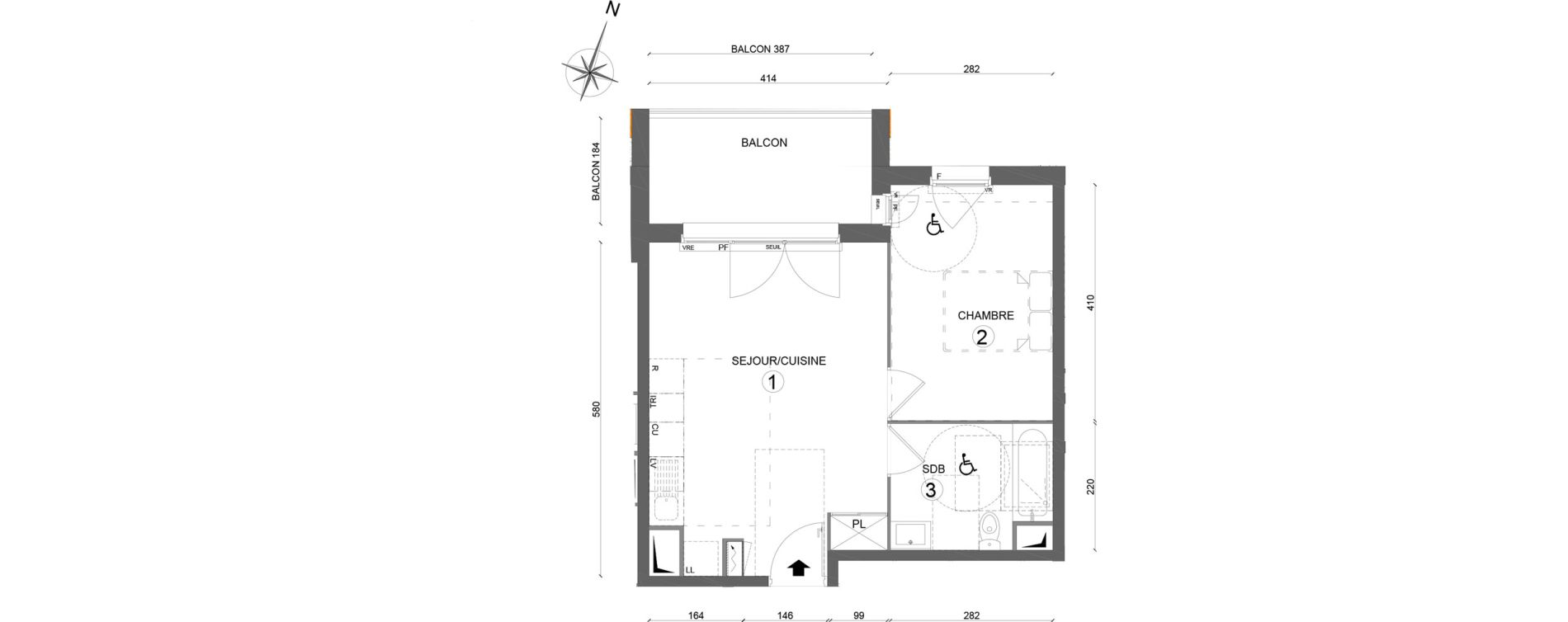 Appartement T2 de 40,15 m2 &agrave; Melun Woodi