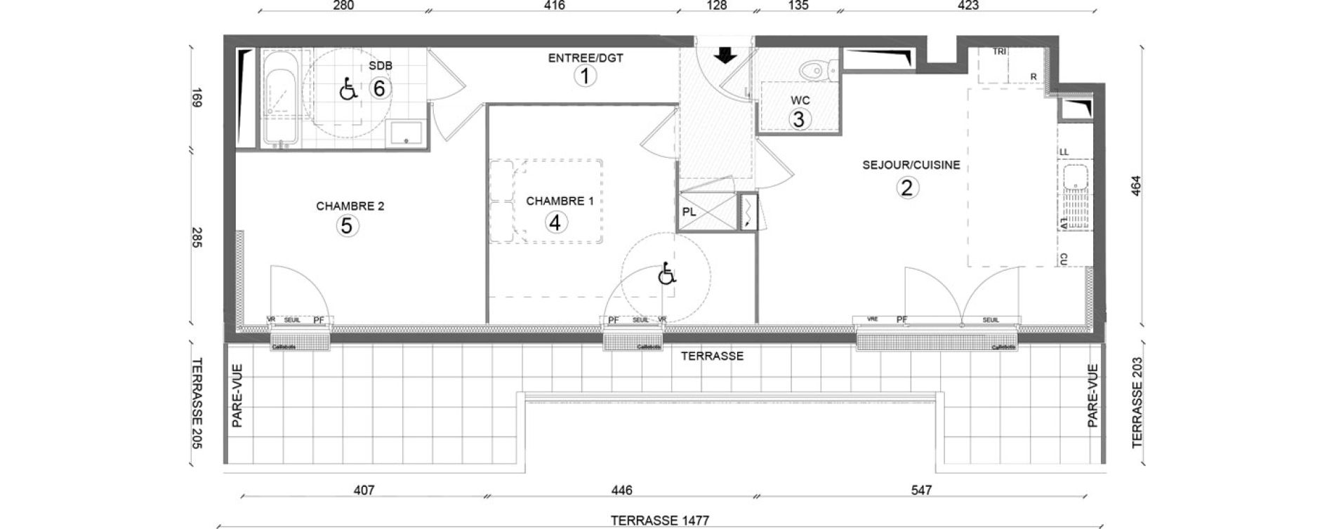 Appartement T3 de 62,40 m2 &agrave; Melun Woodi
