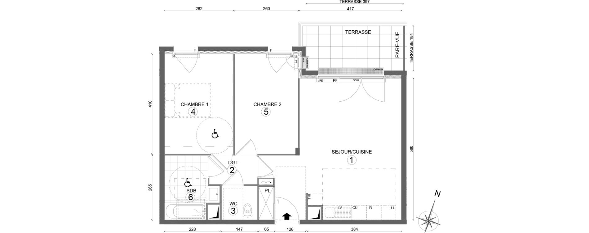 Appartement T3 de 59,55 m2 &agrave; Melun Woodi