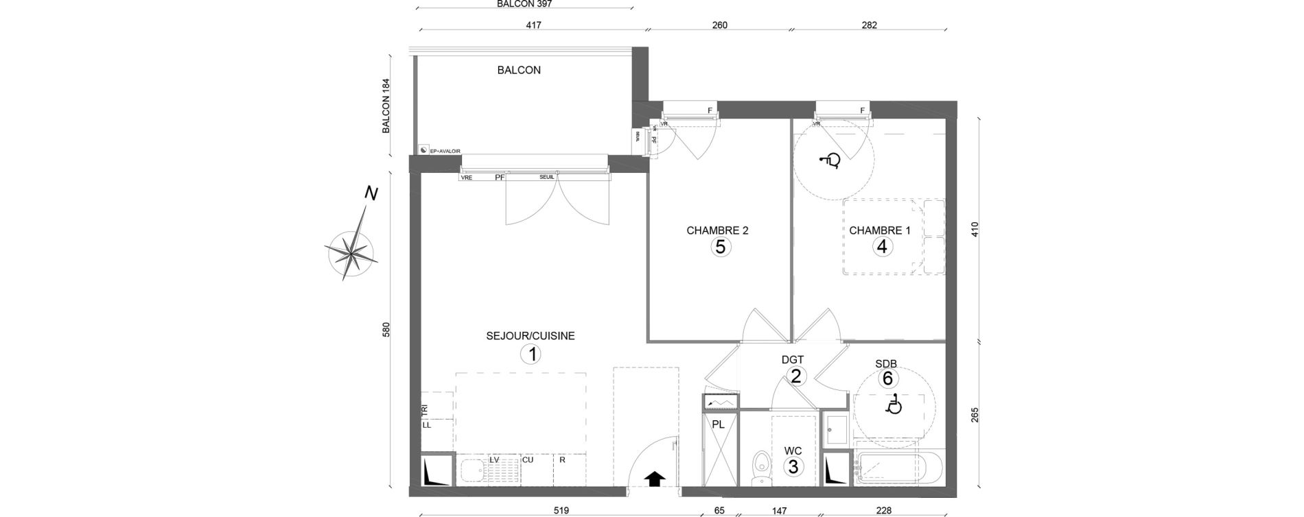 Appartement T3 de 59,55 m2 &agrave; Melun Woodi
