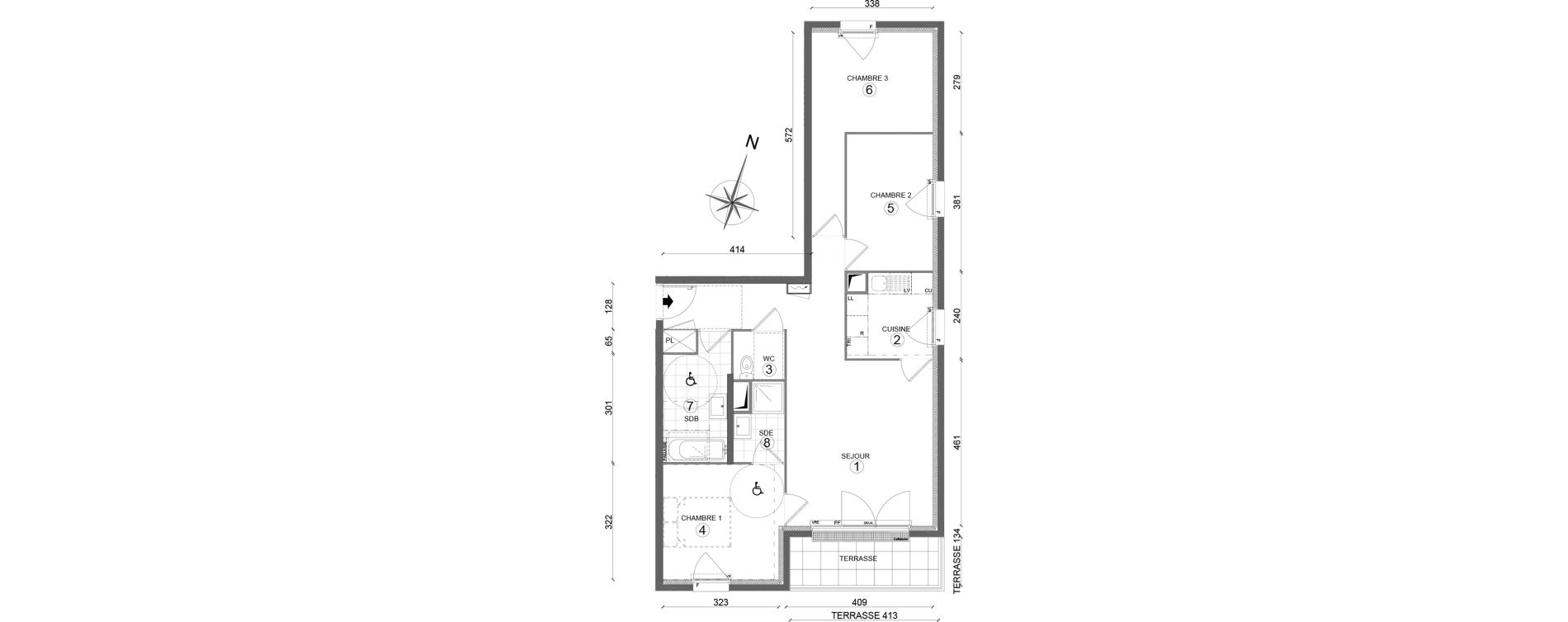 Appartement T4 de 76,45 m2 &agrave; Melun Woodi