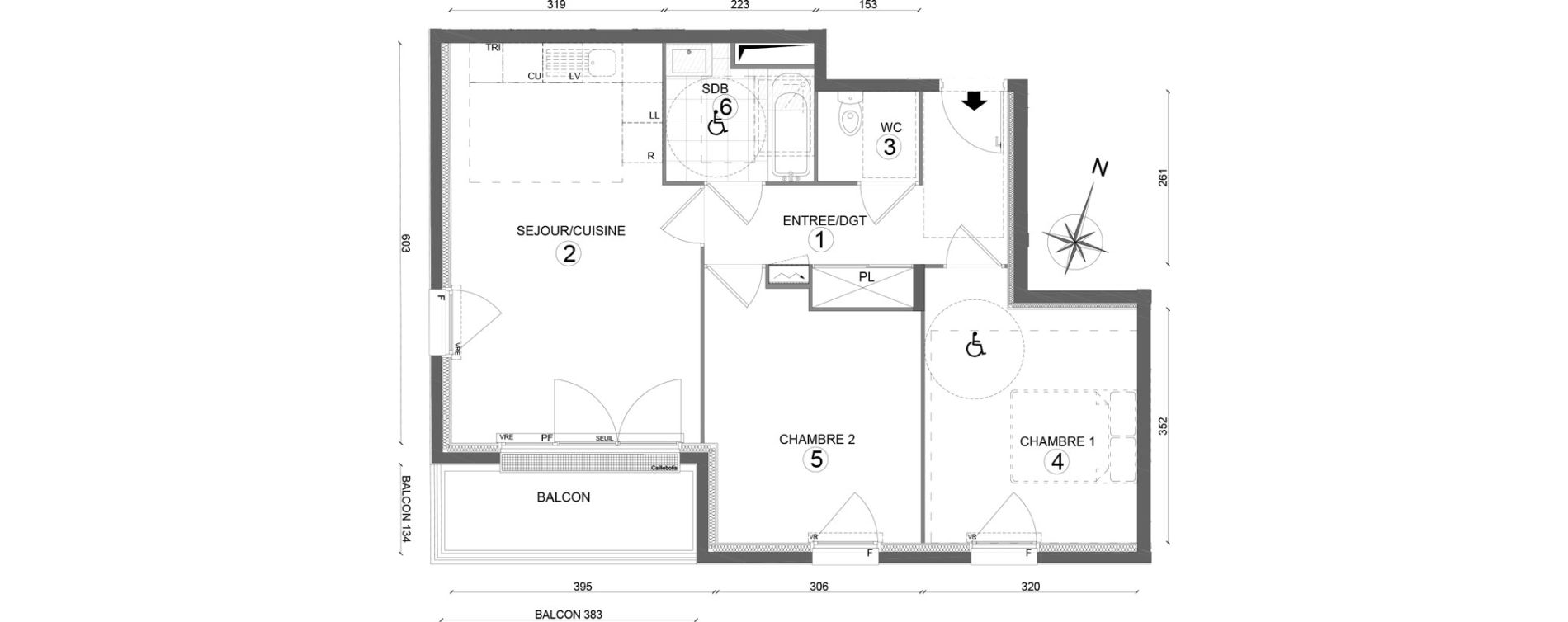Appartement T3 de 59,85 m2 &agrave; Melun Woodi