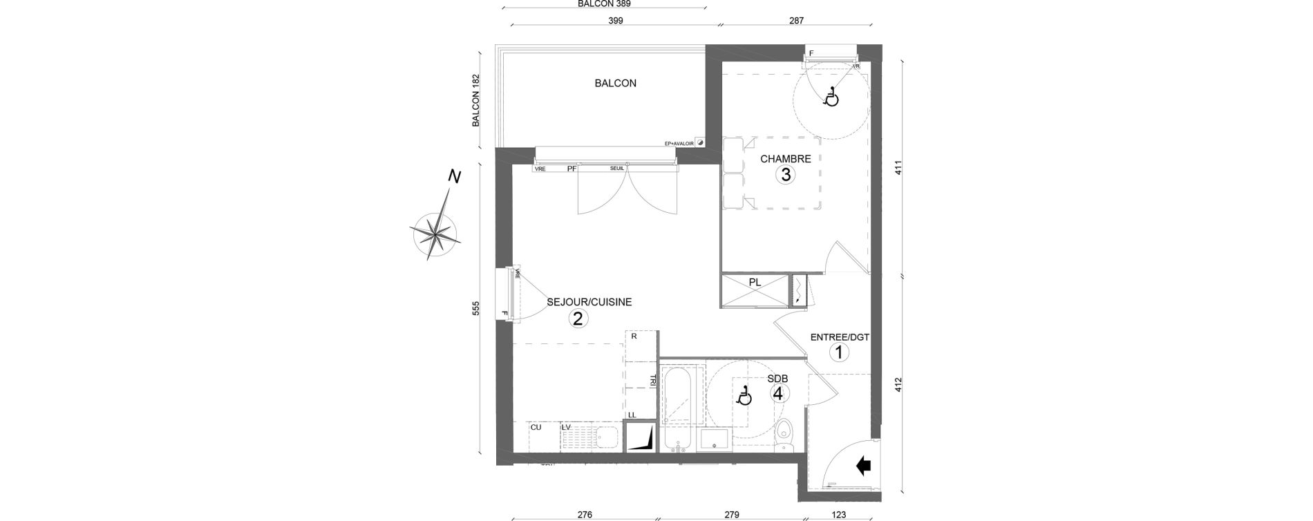 Appartement T2 de 43,50 m2 &agrave; Melun Woodi