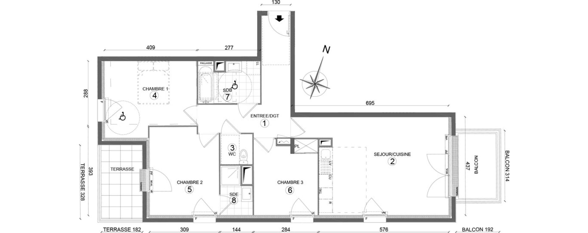 Appartement T4 de 80,30 m2 &agrave; Melun Woodi