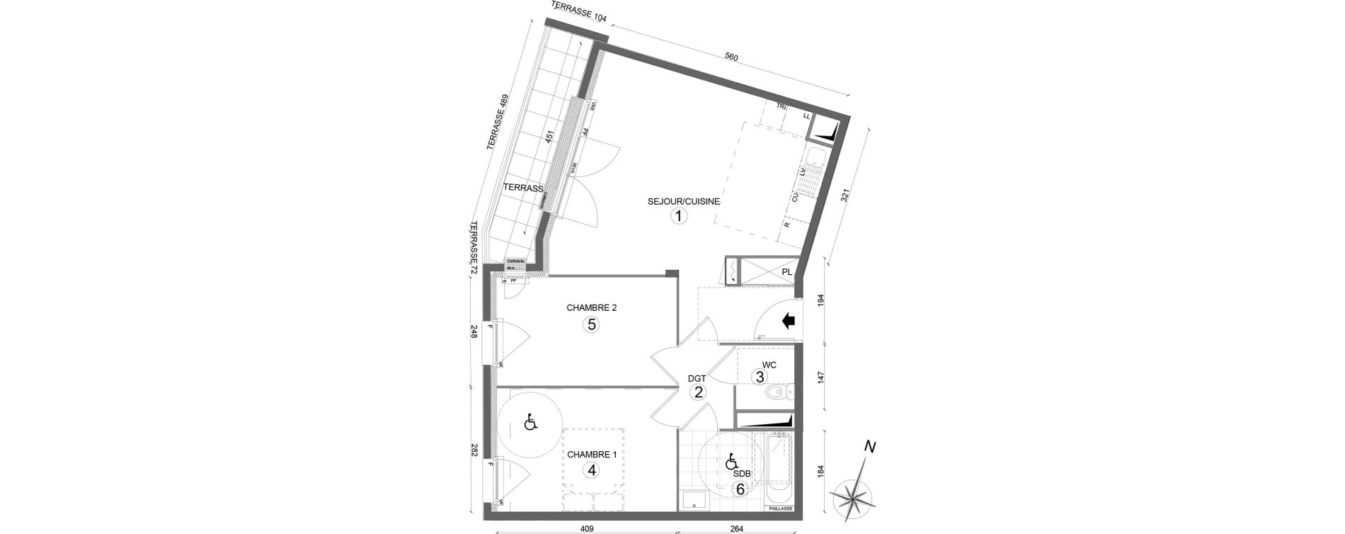 Appartement T3 de 59,40 m2 &agrave; Melun Woodi