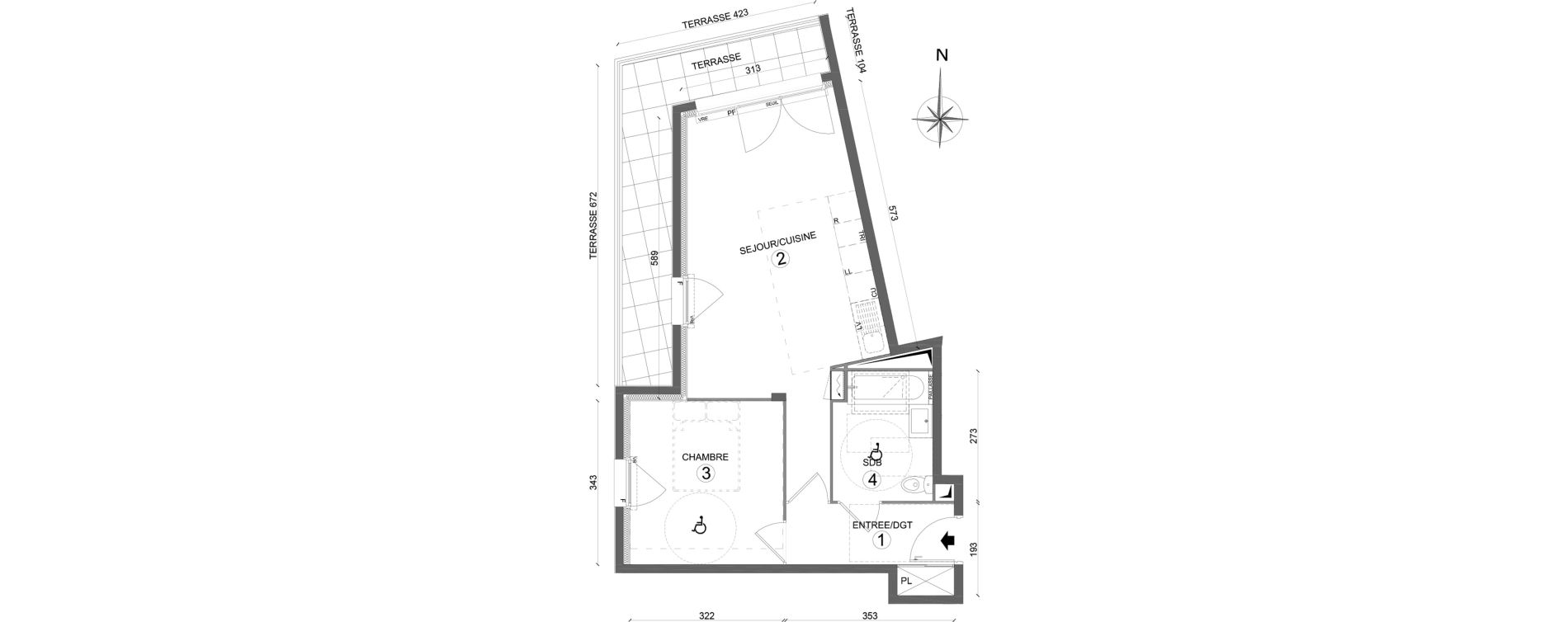 Appartement T2 de 46,35 m2 &agrave; Melun Woodi