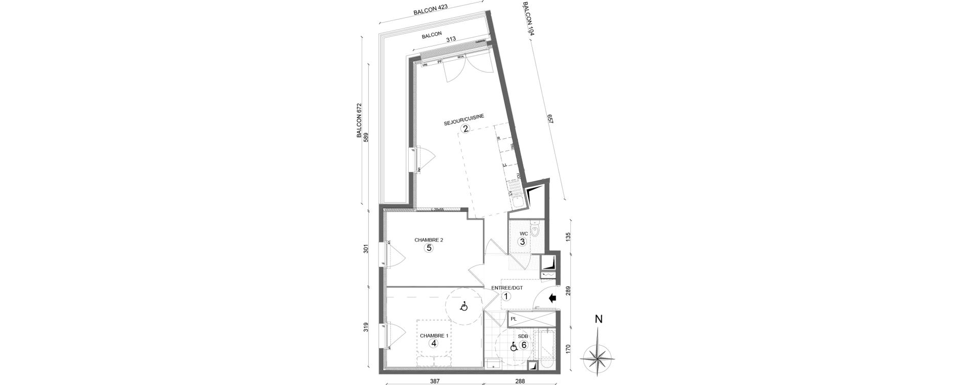 Appartement T3 de 63,40 m2 &agrave; Melun Woodi