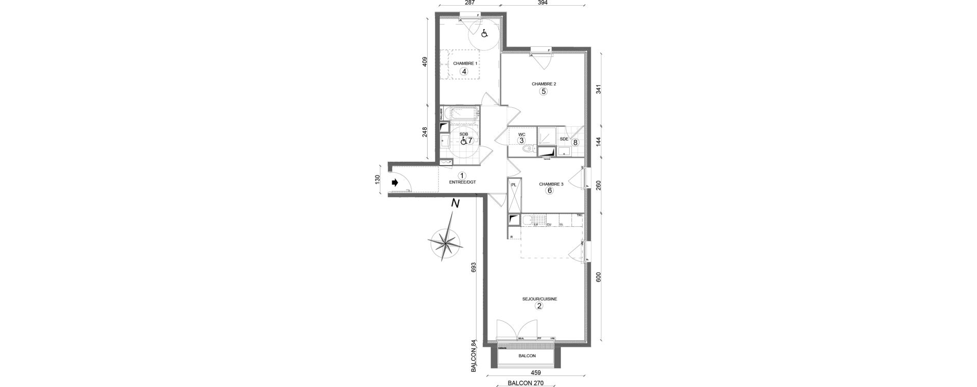 Appartement T4 de 82,25 m2 &agrave; Melun Woodi