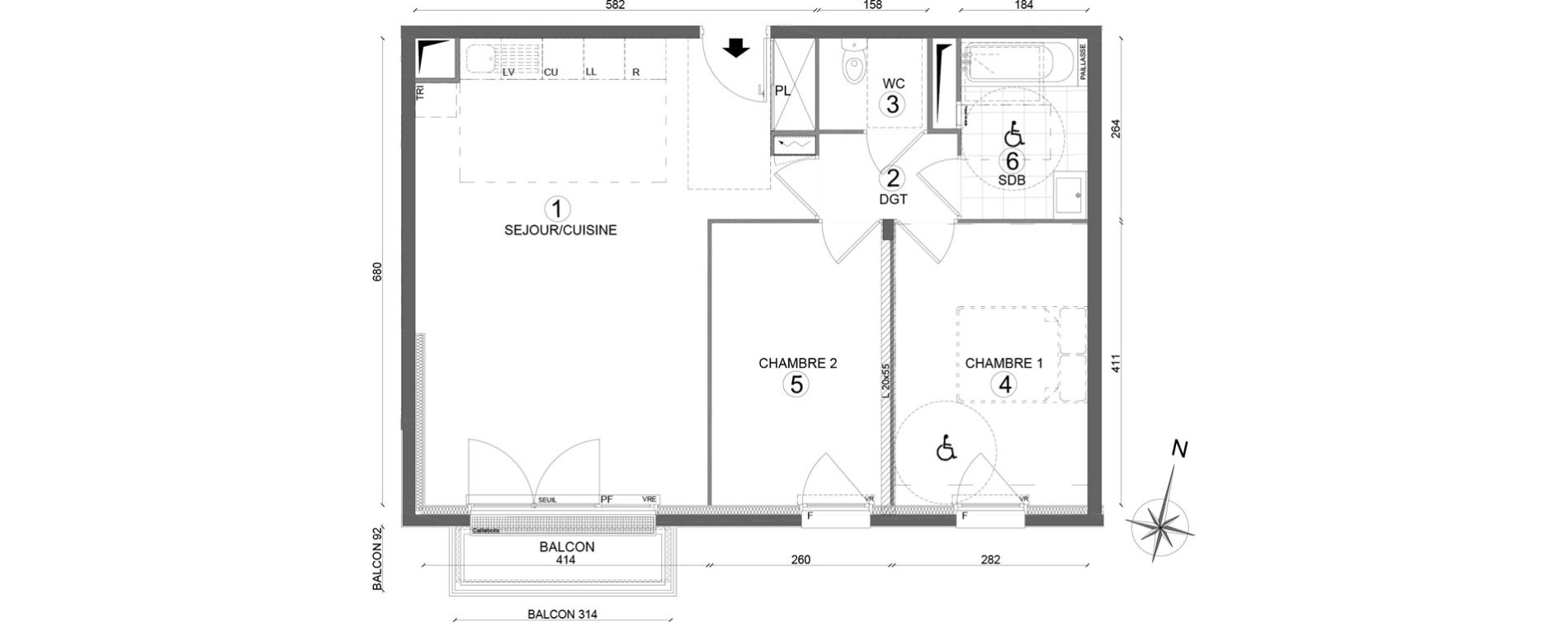 Appartement T3 de 63,75 m2 &agrave; Melun Woodi