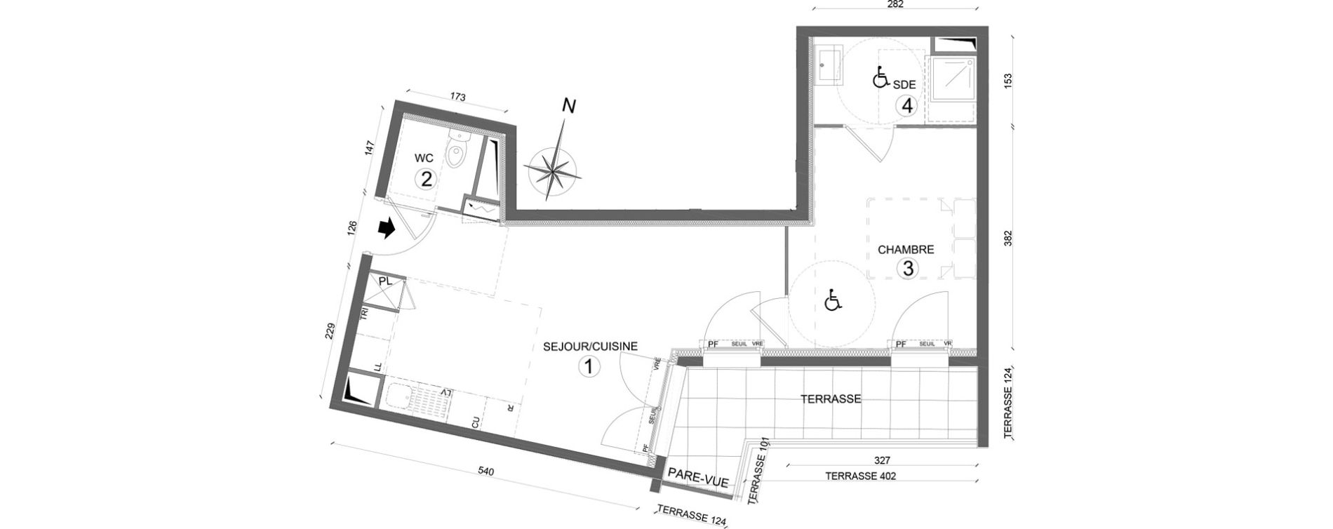 Appartement T2 de 41,40 m2 &agrave; Melun Woodi
