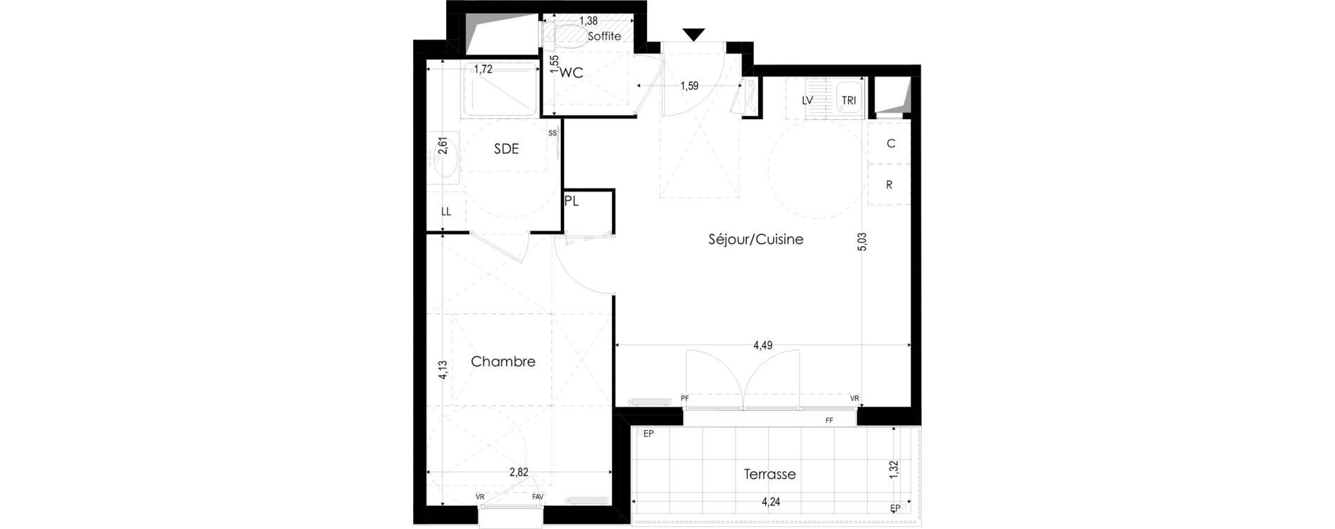 Appartement T2 de 42,43 m2 &agrave; Melun Woodi