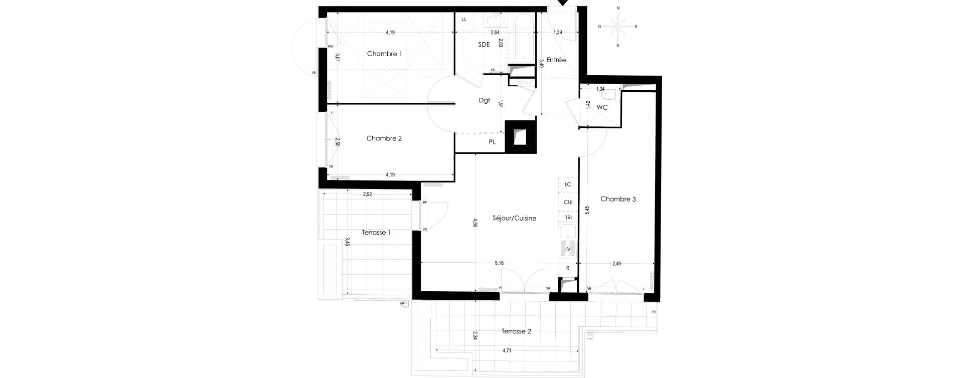 Appartement T4 de 79,23 m2 &agrave; Melun Woodi