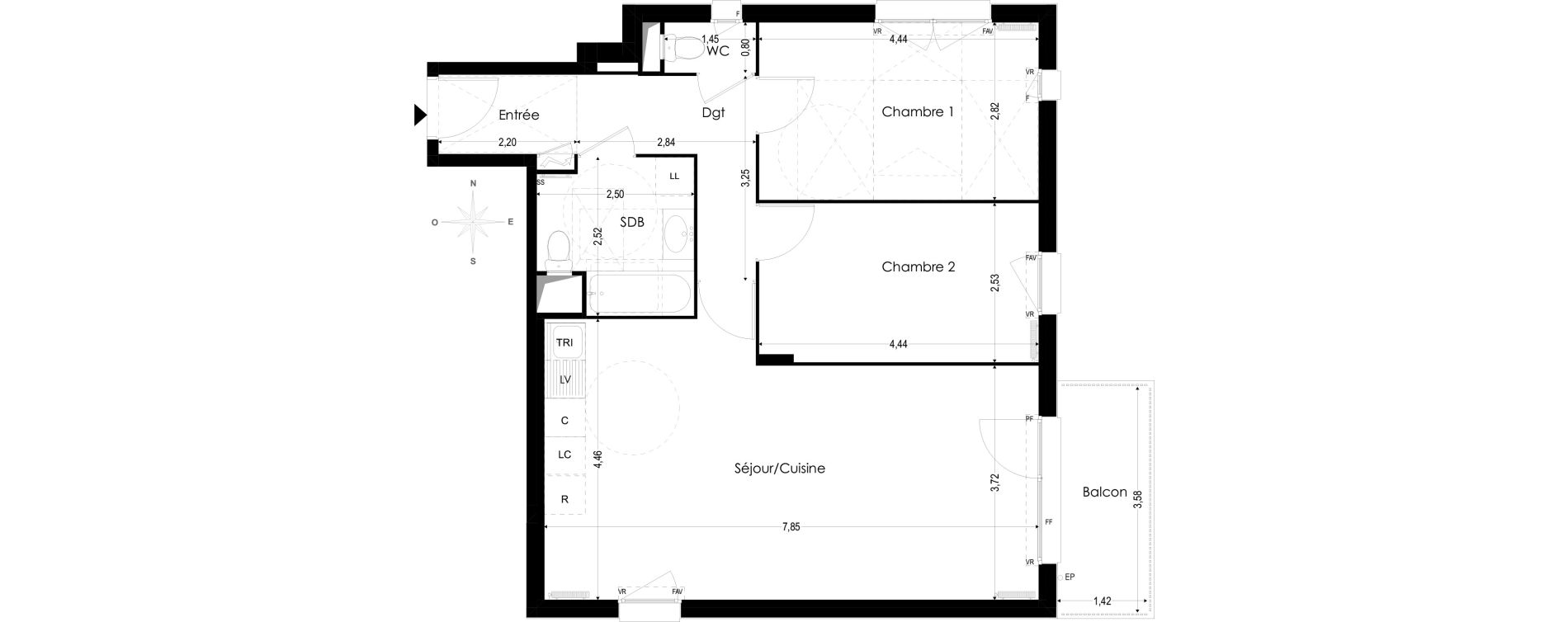 Appartement T3 de 70,79 m2 &agrave; Melun Woodi