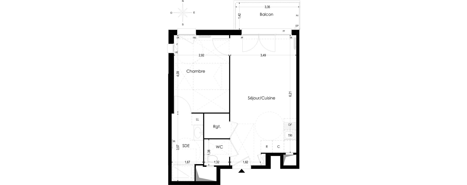 Appartement T2 de 43,83 m2 &agrave; Melun Woodi
