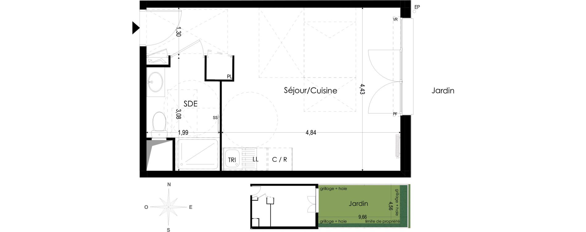 Appartement T1 de 29,29 m2 &agrave; Melun Woodi