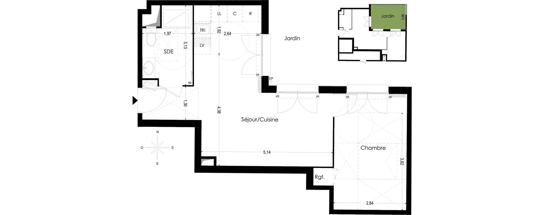 Appartement T2 de 45,41 m2 &agrave; Melun Woodi