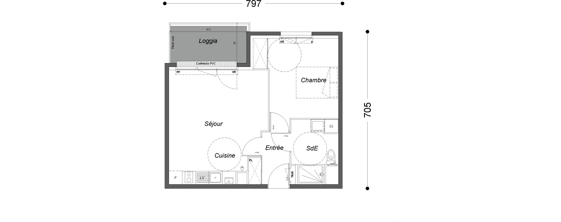 Appartement T2 de 42,80 m2 &agrave; Melun Saint-barth&eacute;lemy