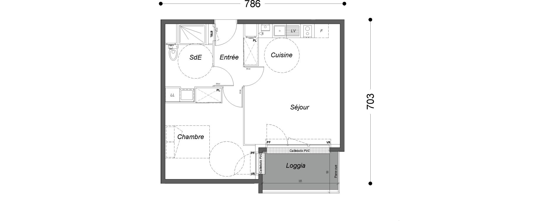 Appartement T2 de 42,75 m2 &agrave; Melun Saint-barth&eacute;lemy